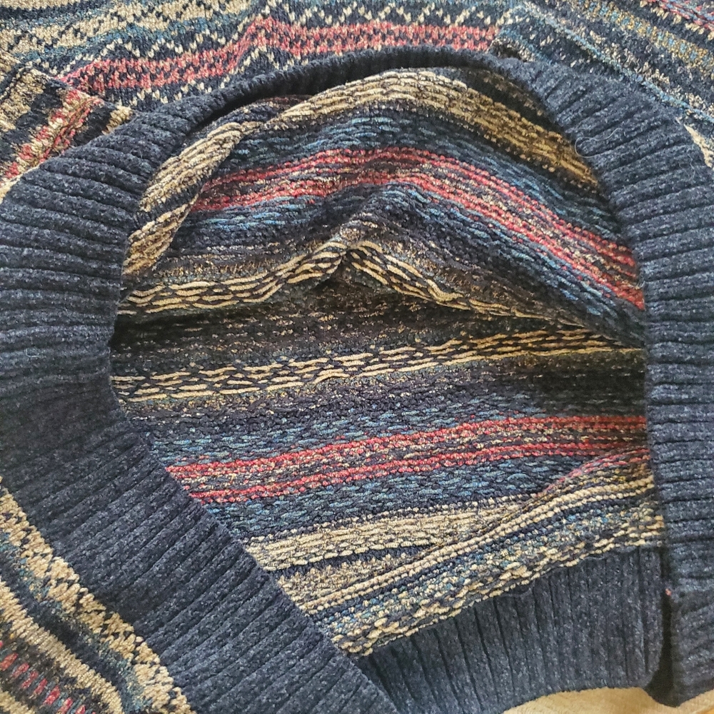 Vintage 90s Ivy Crew Pullover Crewneck Multicolor Sweater Indie Grandpa Fall XXL - Picture 8 of 15